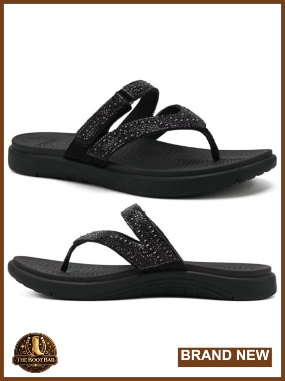 Rhinestone Orthopedic Flip Flops Arch Support Thong Sandals